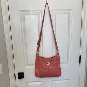 Coach Penelope Coral Pebbled Leather Crossbody Bag